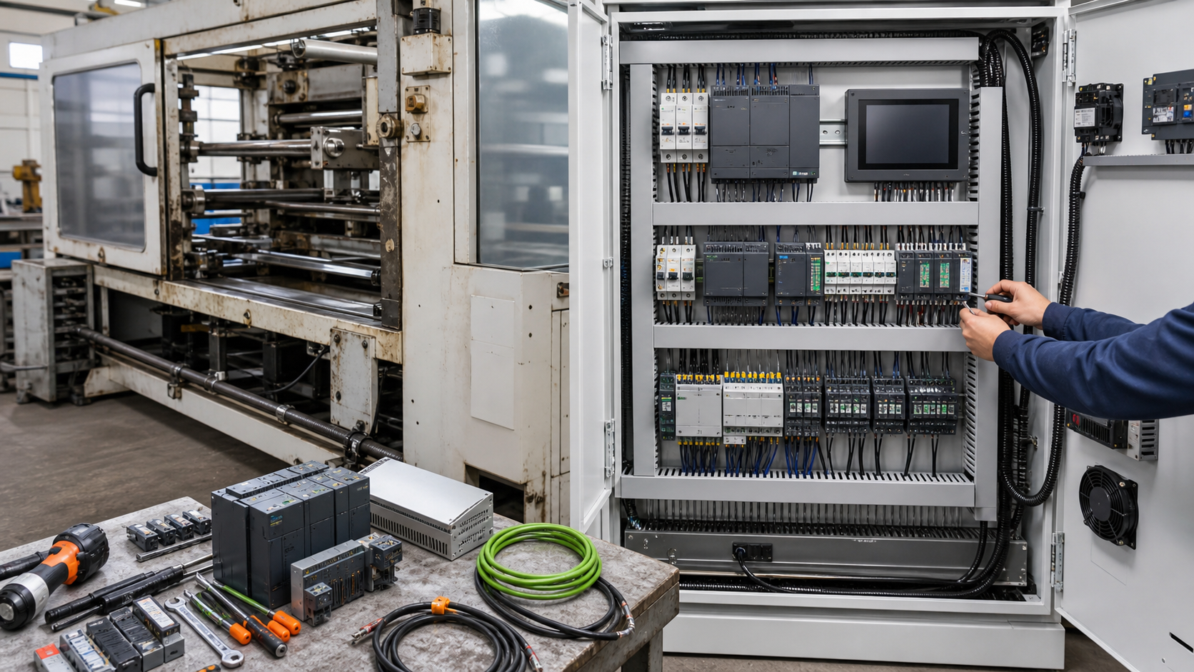 Machine revamping with electrical cabinet retrofit and control upgrade